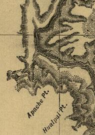 detail of a 1904 map of the Grand Canyon of the Colorado